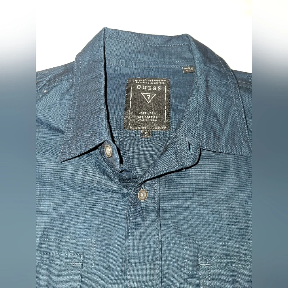 Guess Men's Denim Blue Casual Shirt - Picture 3 of 3